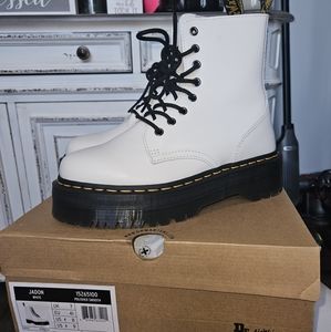 Dr. Martens Jadon White Platform Boots, womens size 9
